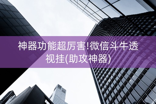 神器功能超厉害!微信斗牛透视挂(助攻神器)