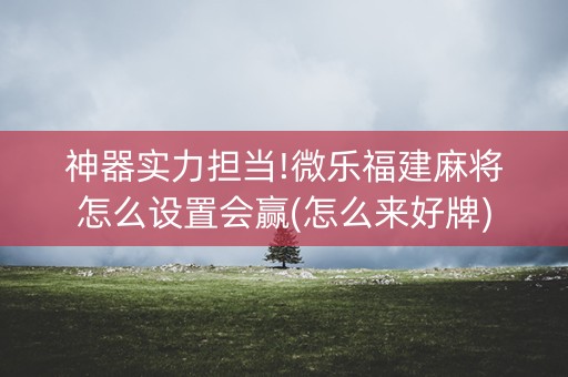 神器实力担当!微乐福建麻将怎么设置会赢(怎么来好牌)