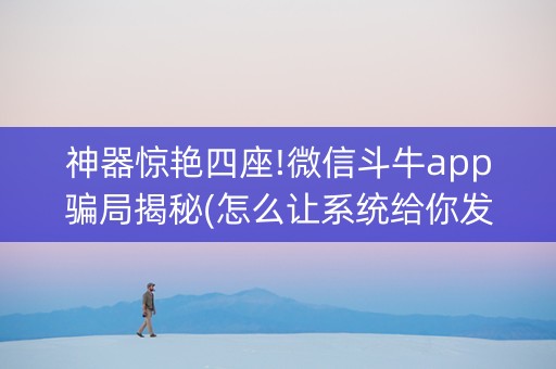 神器惊艳四座!微信斗牛app骗局揭秘(怎么让系统给你发好牌)