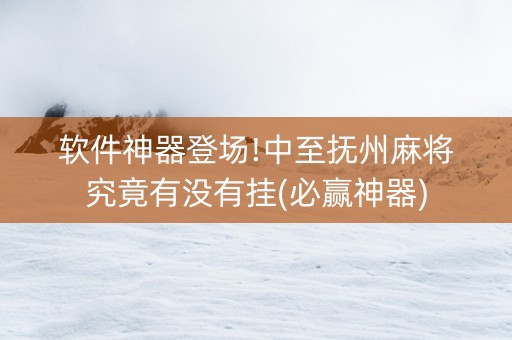 软件神器登场!中至抚州麻将究竟有没有挂(必赢神器)