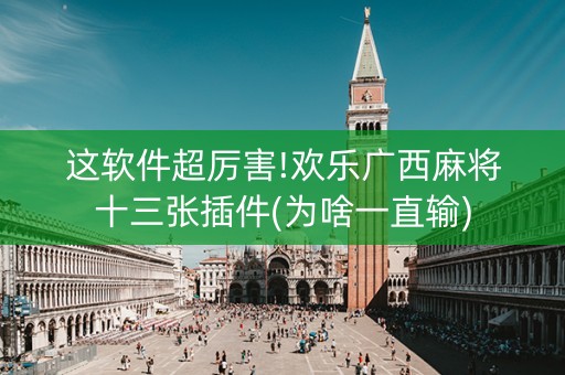 这软件超厉害!欢乐广西麻将十三张插件(为啥一直输)
