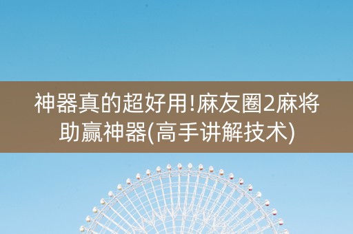 神器真的超好用!麻友圈2麻将助赢神器(高手讲解技术)