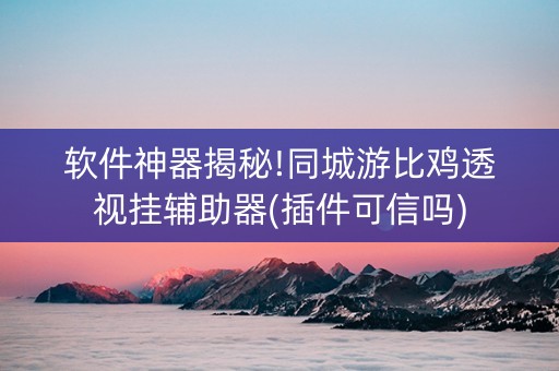 软件神器揭秘!同城游比鸡透视挂辅助器(插件可信吗)