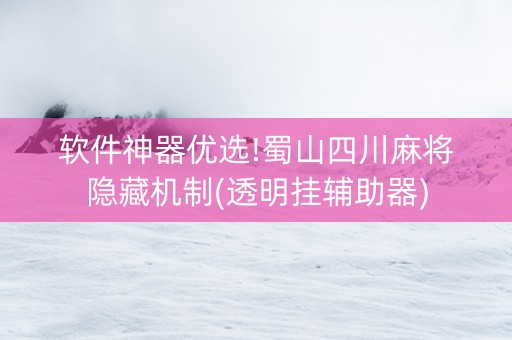 软件神器优选!蜀山四川麻将隐藏机制(透明挂辅助器)