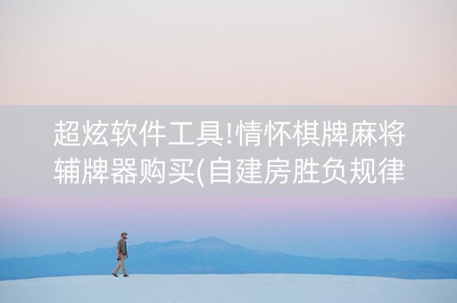 超炫软件工具!情怀棋牌麻将辅牌器购买(自建房胜负规律)