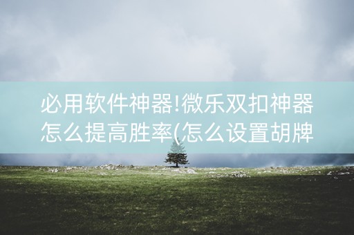必用软件神器!微乐双扣神器怎么提高胜率(怎么设置胡牌)