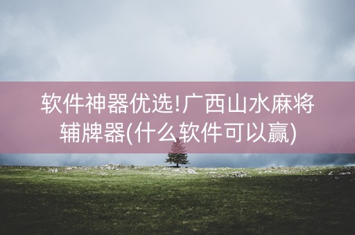 软件神器优选!广西山水麻将辅牌器(什么软件可以赢)