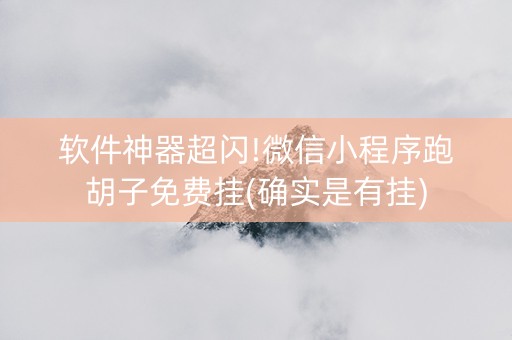 软件神器超闪!微信小程序跑胡子免费挂(确实是有挂)