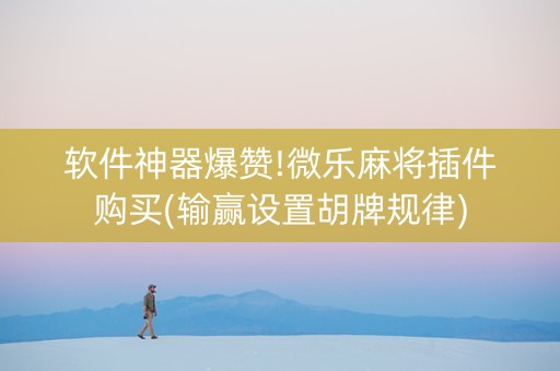 软件神器爆赞!微乐麻将插件购买(输赢设置胡牌规律)