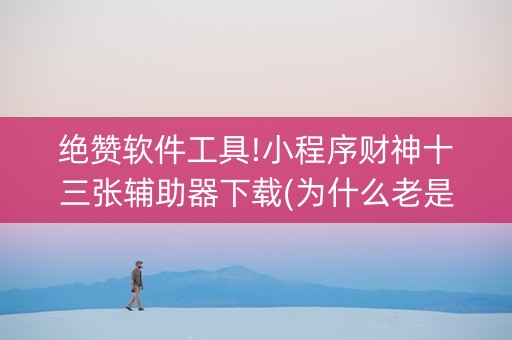 绝赞软件工具!小程序财神十三张辅助器下载(为什么老是输呢)
