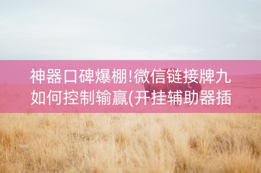 神器口碑爆棚!微信链接牌九如何控制输赢(开挂辅助器插件)