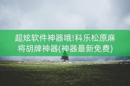 超炫软件神器哦!科乐松原麻将胡牌神器(神器最新免费)