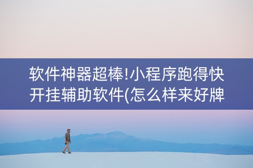 软件神器超棒!小程序跑得快开挂辅助软件(怎么样来好牌)