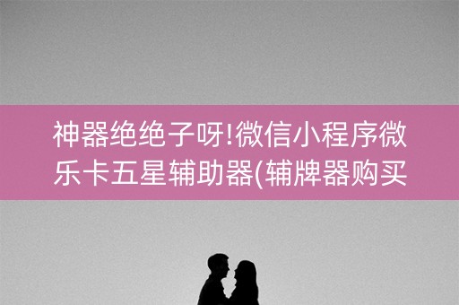 神器绝绝子呀!微信小程序微乐卡五星辅助器(辅牌器购买)