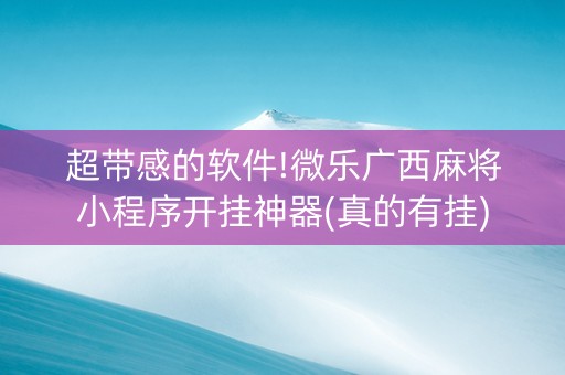 超带感的软件!微乐广西麻将小程序开挂神器(真的有挂)