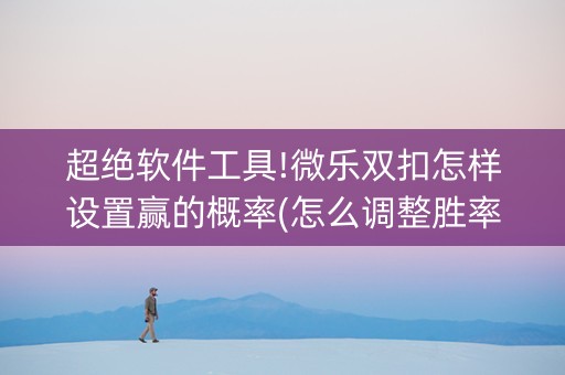 超绝软件工具!微乐双扣怎样设置赢的概率(怎么调整胜率)