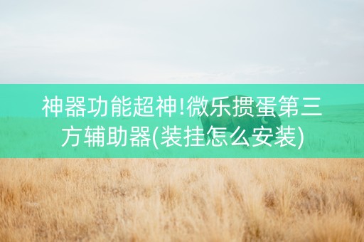 神器功能超神!微乐掼蛋第三方辅助器(装挂怎么安装)