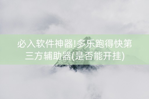 必入软件神器!多乐跑得快第三方辅助器(是否能开挂)