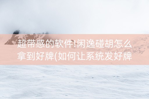 超带感的软件!闲逸碰胡怎么拿到好牌(如何让系统发好牌)