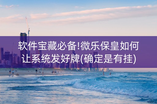 软件宝藏必备!微乐保皇如何让系统发好牌(确定是有挂)