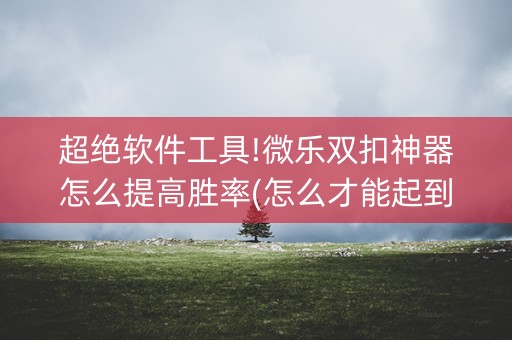 超绝软件工具!微乐双扣神器怎么提高胜率(怎么才能起到好牌)