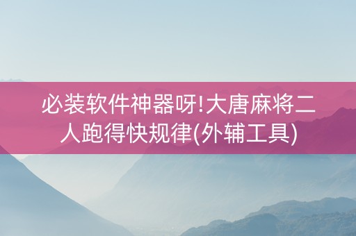 必装软件神器呀!大唐麻将二人跑得快规律(外辅工具)