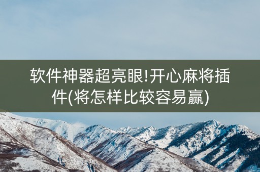 软件神器超亮眼!开心麻将插件(将怎样比较容易赢)