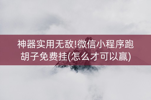 神器实用无敌!微信小程序跑胡子免费挂(怎么才可以赢)