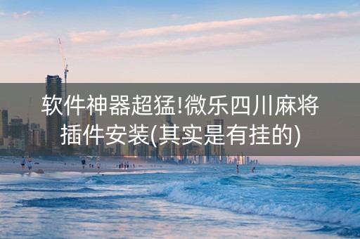 软件神器超猛!微乐四川麻将插件安装(其实是有挂的)