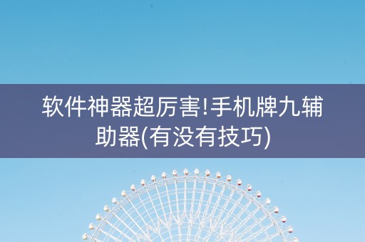 软件神器超厉害!手机牌九辅助器(有没有技巧)