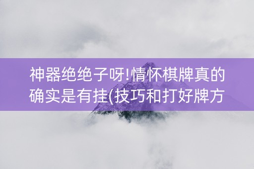 神器绝绝子呀!情怀棋牌真的确实是有挂(技巧和打好牌方法)