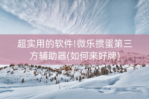 超实用的软件!微乐掼蛋第三方辅助器(如何来好牌)