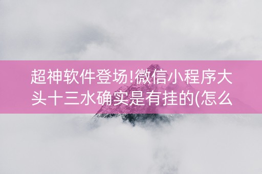 超神软件登场!微信小程序大头十三水确实是有挂的(怎么总是输)