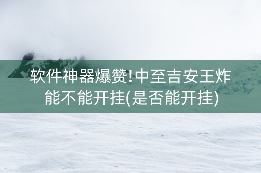 软件神器爆赞!中至吉安王炸能不能开挂(是否能开挂)