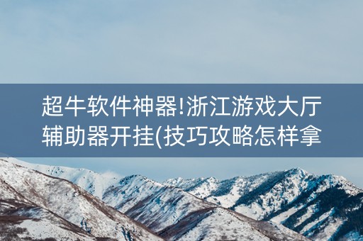 超牛软件神器!浙江游戏大厅辅助器开挂(技巧攻略怎样拿好牌)