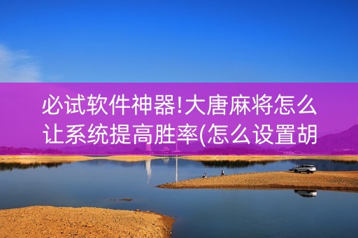 必试软件神器!大唐麻将怎么让系统提高胜率(怎么设置胡牌)