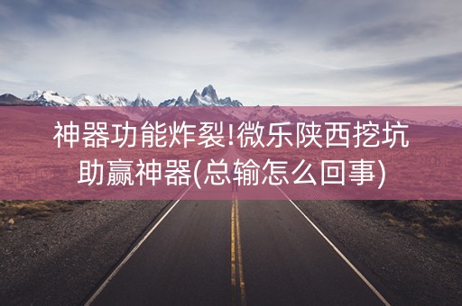 神器功能炸裂!微乐陕西挖坑助赢神器(总输怎么回事)