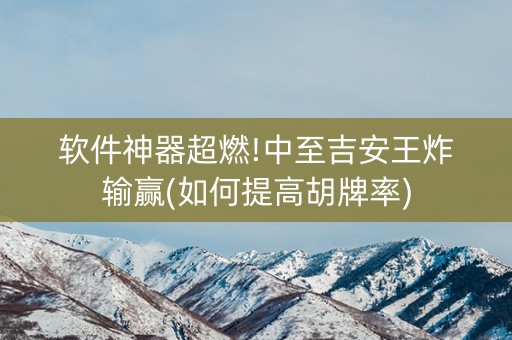 软件神器超燃!中至吉安王炸输赢(如何提高胡牌率)