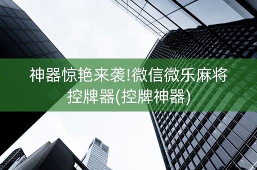 神器惊艳来袭!微信微乐麻将控牌器(控牌神器)