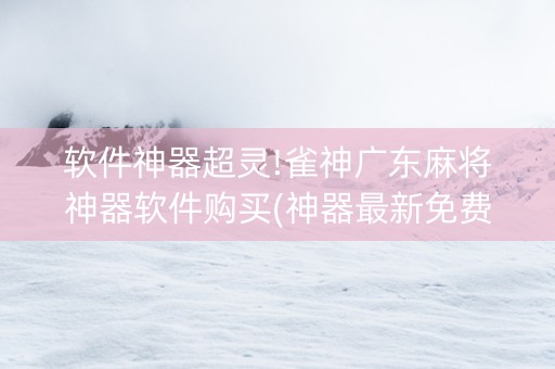 软件神器超灵!雀神广东麻将神器软件购买(神器最新免费)
