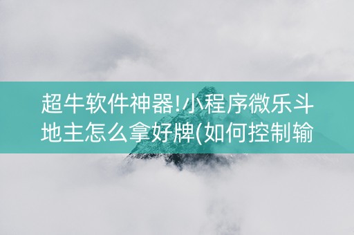超牛软件神器!小程序微乐斗地主怎么拿好牌(如何控制输赢)