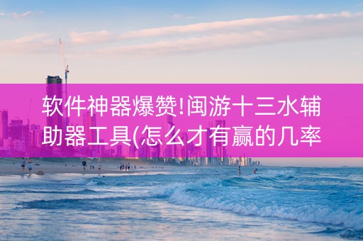 软件神器爆赞!闽游十三水辅助器工具(怎么才有赢的几率)