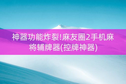 神器功能炸裂!麻友圈2手机麻将辅牌器(控牌神器)