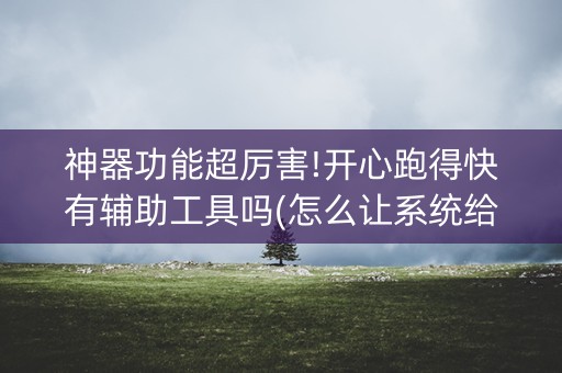 神器功能超厉害!开心跑得快有辅助工具吗(怎么让系统给你发好牌)
