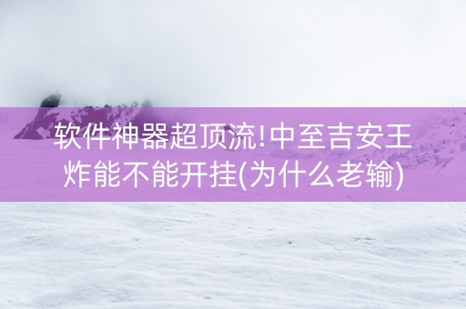 软件神器超顶流!中至吉安王炸能不能开挂(为什么老输)