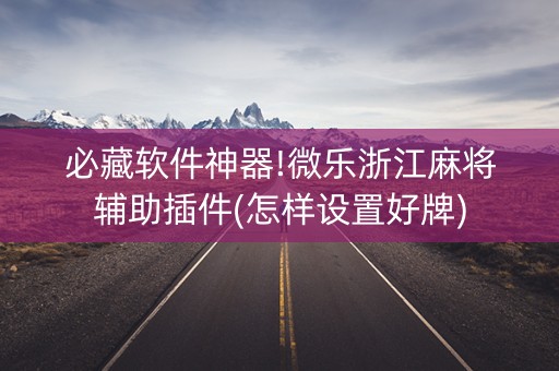 必藏软件神器!微乐浙江麻将辅助插件(怎样设置好牌)