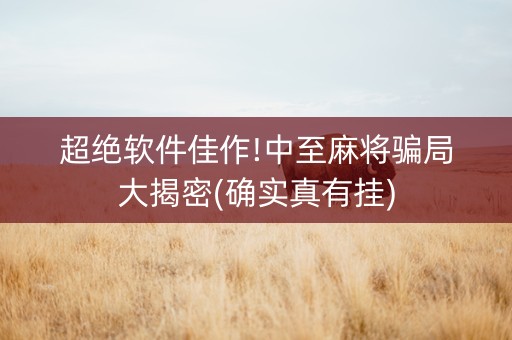 超绝软件佳作!中至麻将骗局大揭密(确实真有挂)