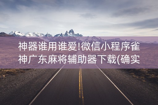 神器谁用谁爱!微信小程序雀神广东麻将辅助器下载(确实有插件吗)
