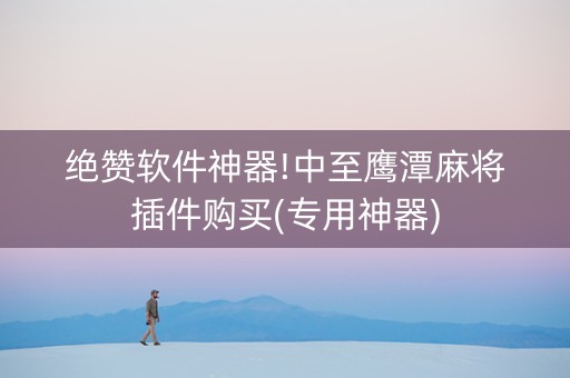 绝赞软件神器!中至鹰潭麻将插件购买(专用神器)
