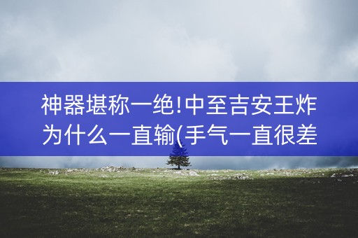 神器堪称一绝!中至吉安王炸为什么一直输(手气一直很差)
